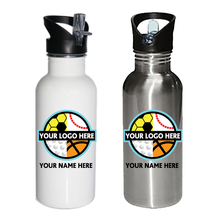 Personalised Water Bottle - 600ml - White