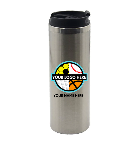 Personalised 500ml Stainless Steel Straight Coffee Mug - Silver
